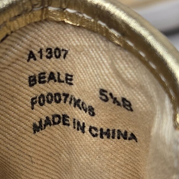 Coach Beale Poppy Plaid Slip On Sneakers Women's Metallic Gold Cap Toe 5.5 - Picture 9 of 11